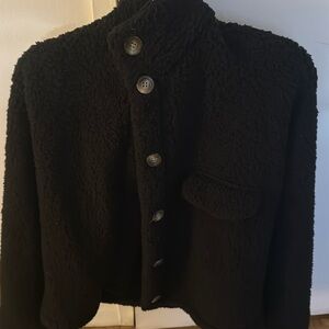 SHEIN Black Teddy Bear Jacket